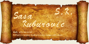 Saša Kuburović vizit kartica